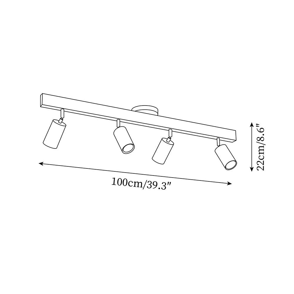 Wooden Track Ceiling Light | Modern LED Spotlight for Living Room or Hallway