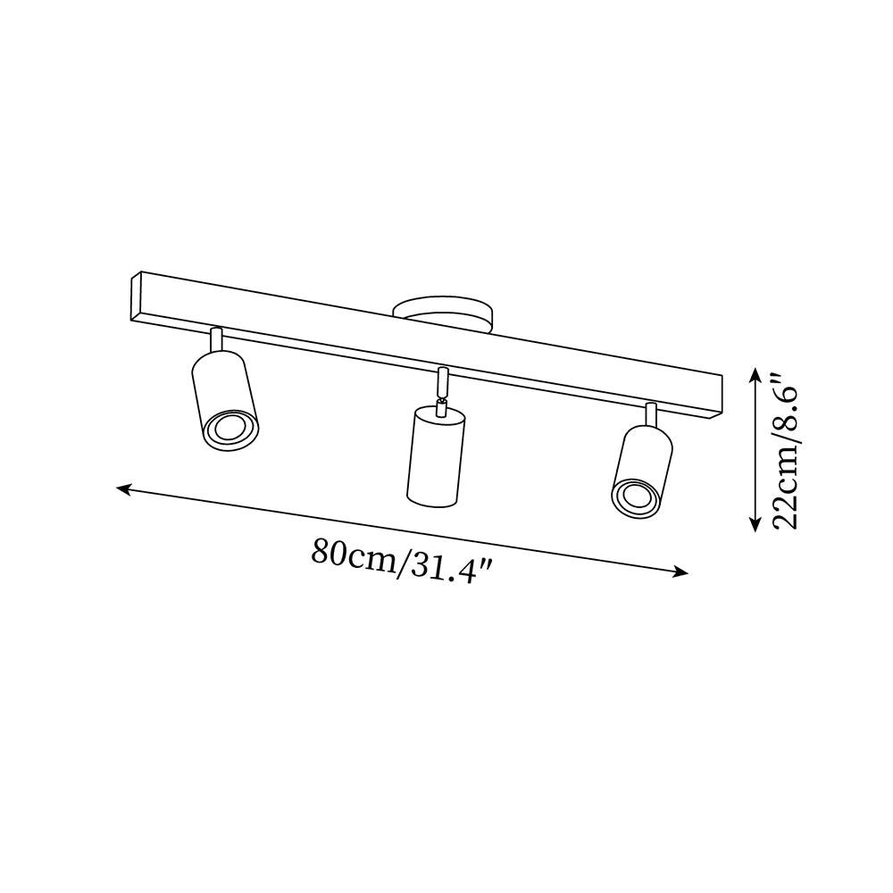 Wooden Track Ceiling Light | Modern LED Spotlight for Living Room or Hallway