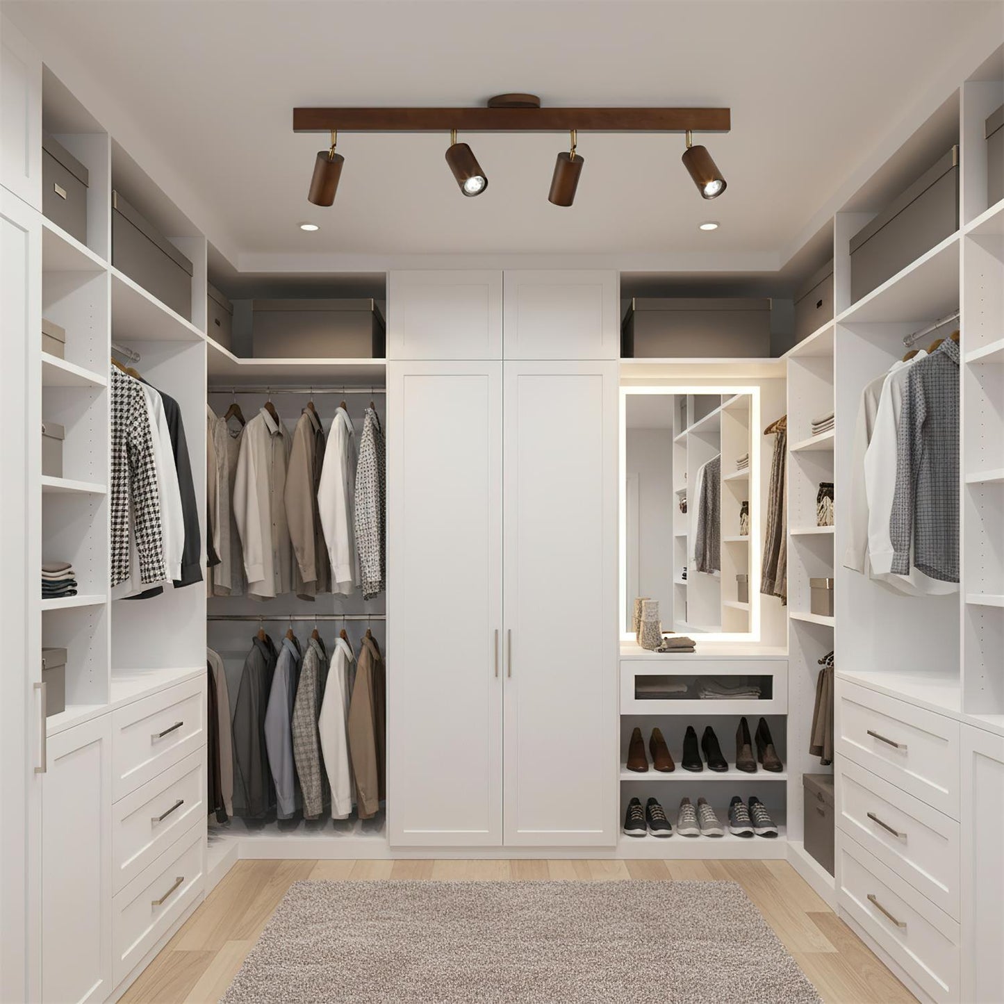 Wooden Track Ceiling Light | Modern LED Spotlight for Living Room or Hallway
