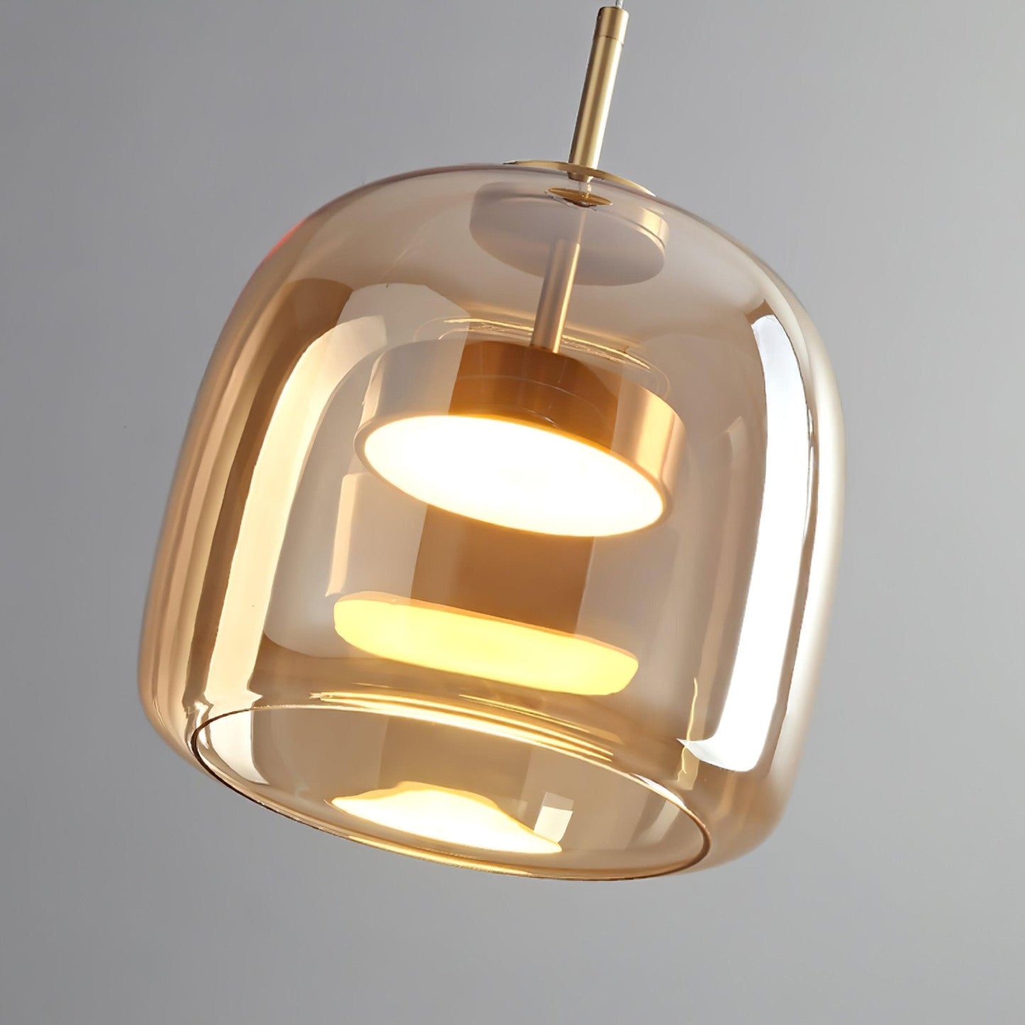 Smoked Glass Pendant Ceiling Lamp | Modern Hanging Light for Dining and Kitchen