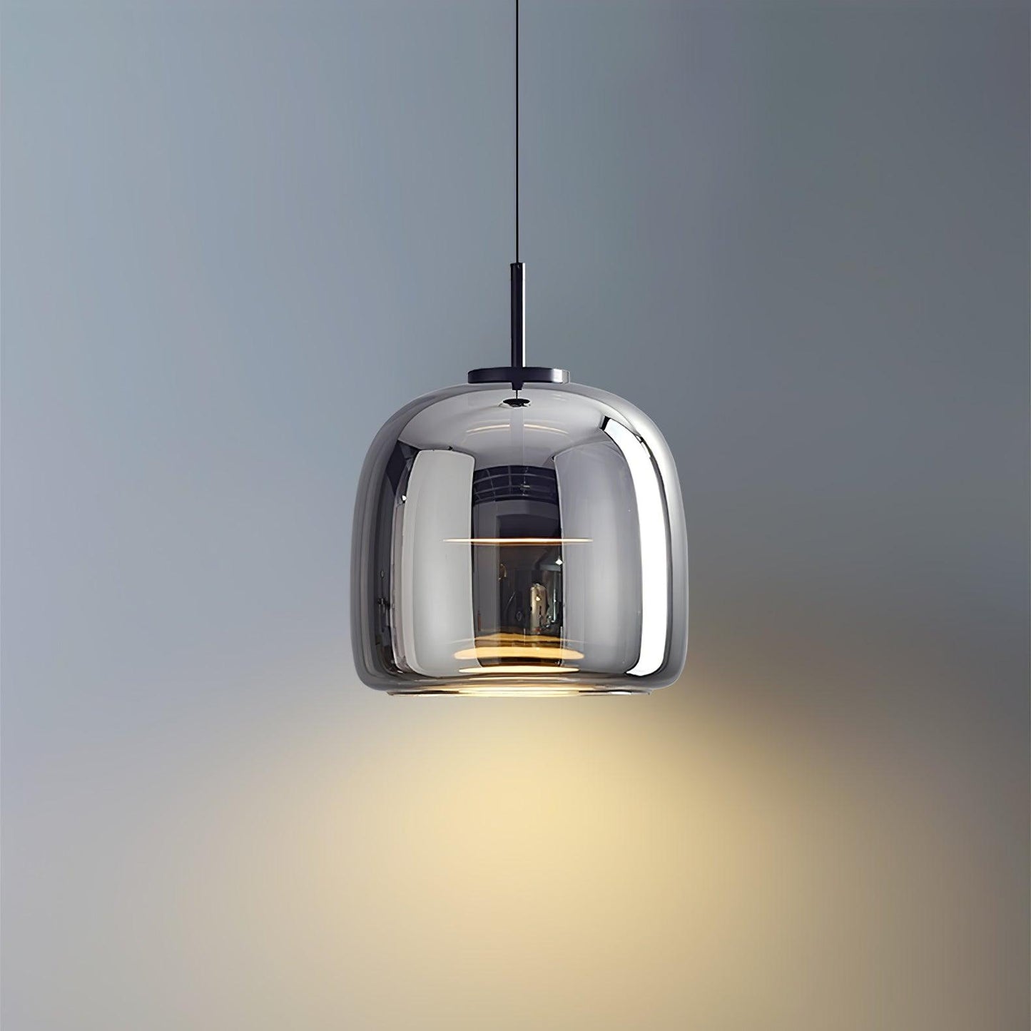 Smoked Glass Pendant Ceiling Lamp | Modern Hanging Light for Dining and Kitchen