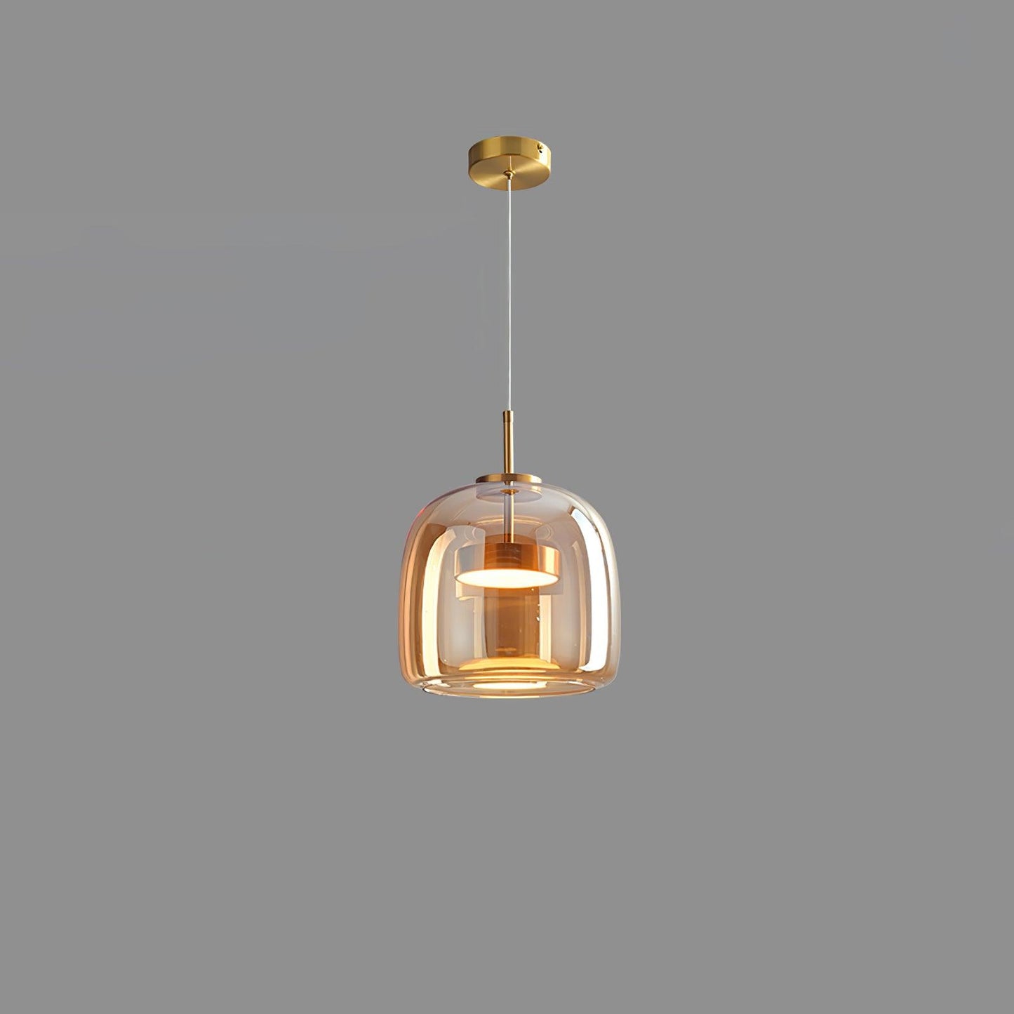 Smoked Glass Pendant Ceiling Lamp | Modern Hanging Light for Dining and Kitchen
