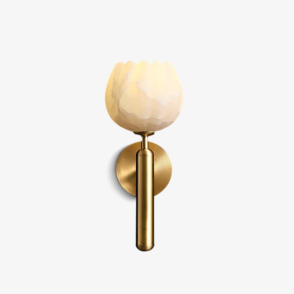 Alabaster Flower Wall Sconce | Elegant Bedroom and Living Room Wall Lamp