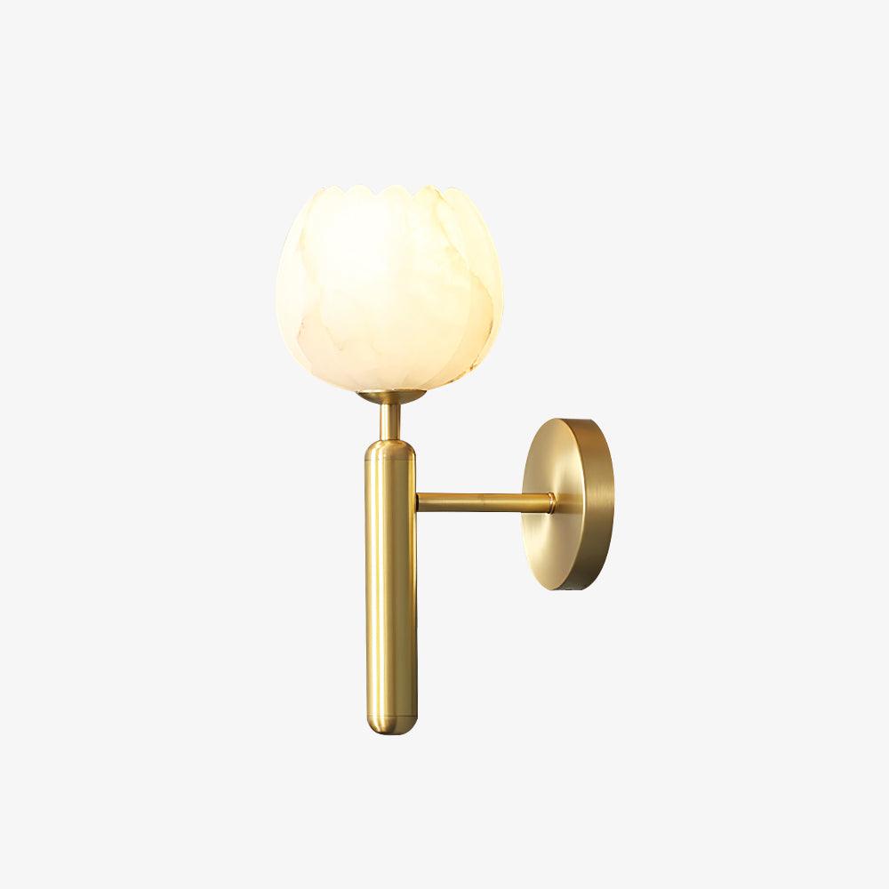 Alabaster Flower Wall Sconce | Elegant Bedroom and Living Room Wall Lamp