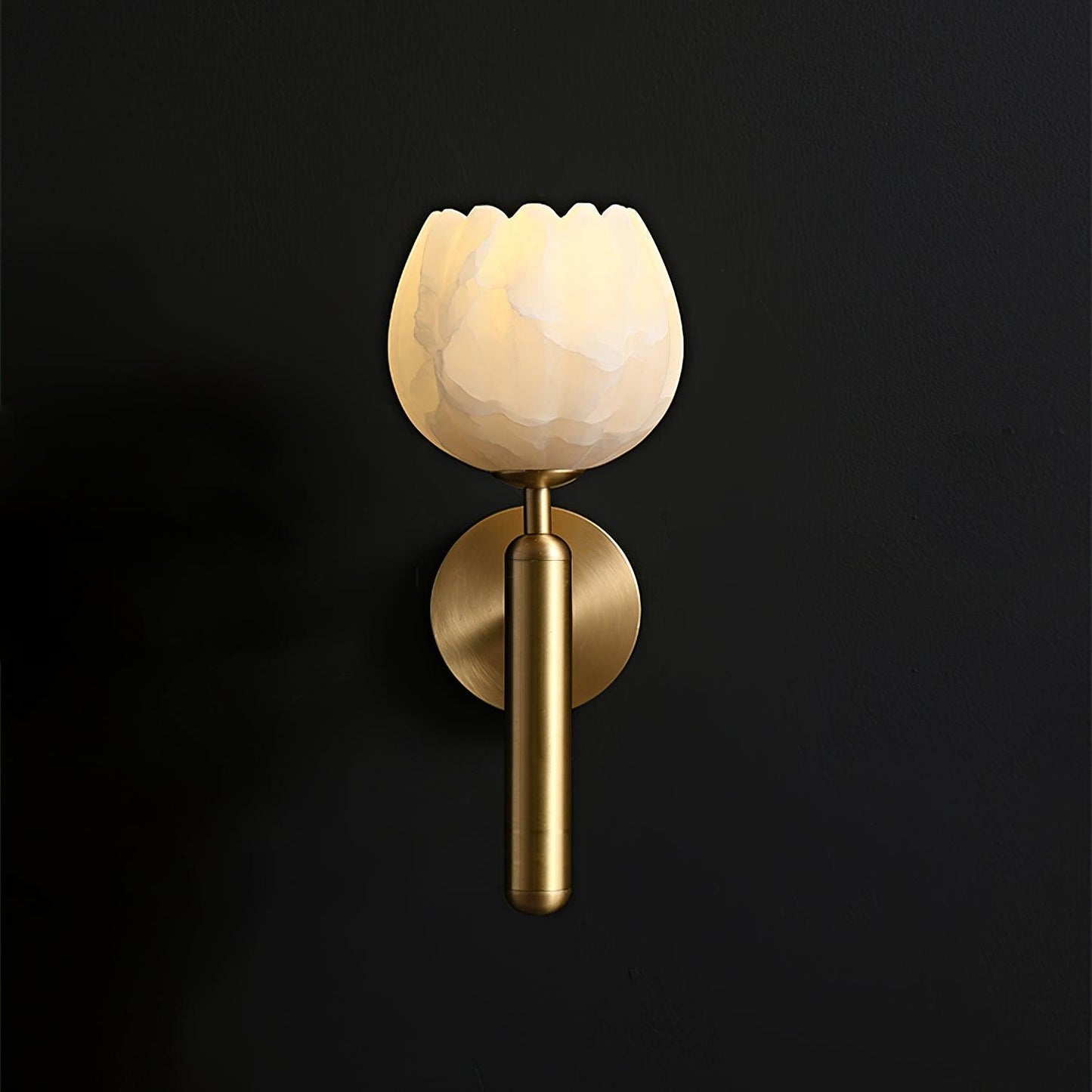 Alabaster Flower Wall Sconce | Elegant Bedroom and Living Room Wall Lamp