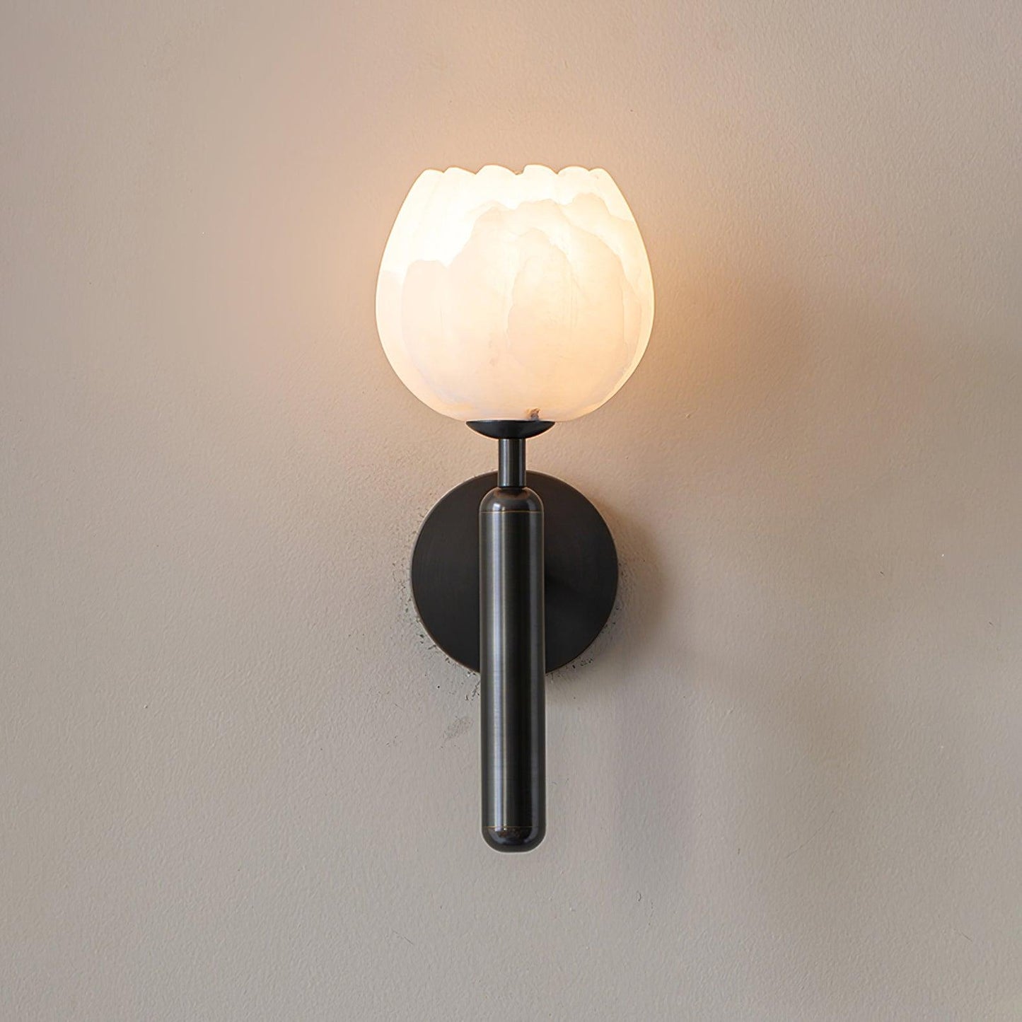 Alabaster Flower Wall Sconce | Elegant Bedroom and Living Room Wall Lamp