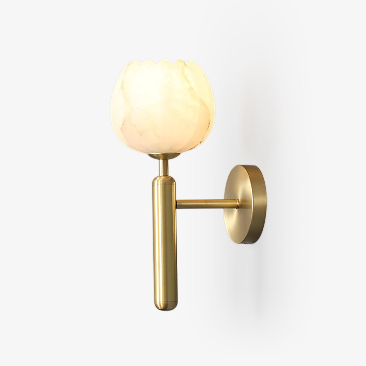 Alabaster Flower Wall Sconce | Elegant Bedroom and Living Room Wall Lamp