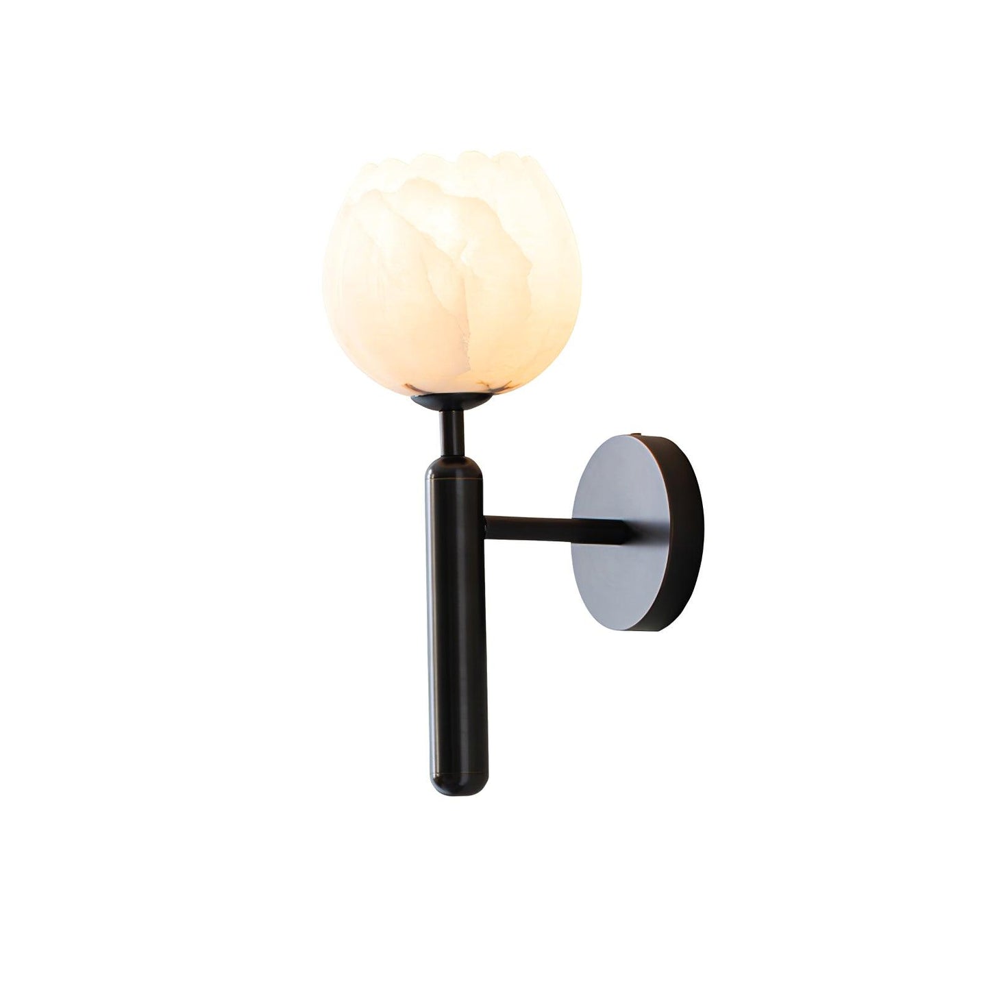 Alabaster Flower Wall Sconce | Elegant Bedroom and Living Room Wall Lamp