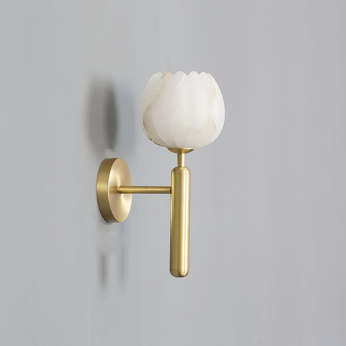 Alabaster Flower Wall Sconce | Elegant Bedroom and Living Room Wall Lamp
