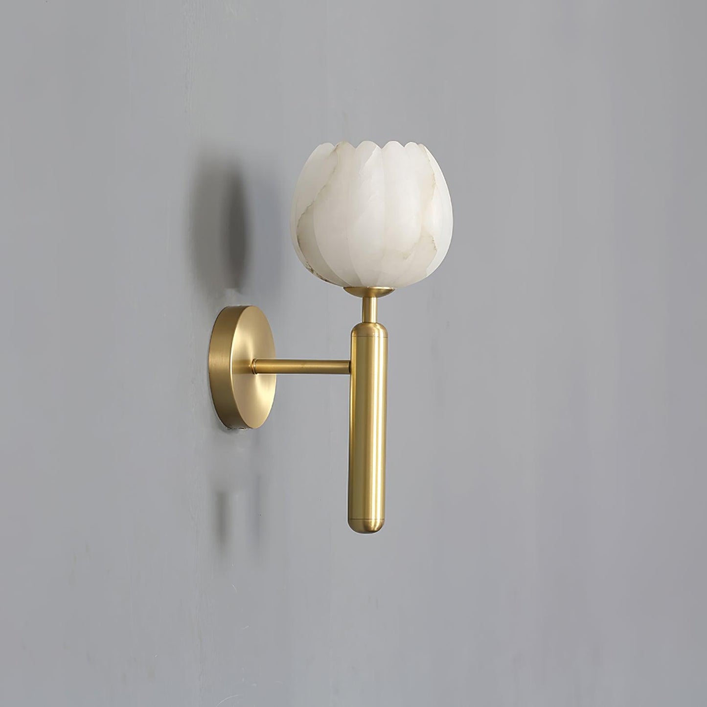 Alabaster Flower Wall Sconce | Elegant Bedroom and Living Room Wall Lamp