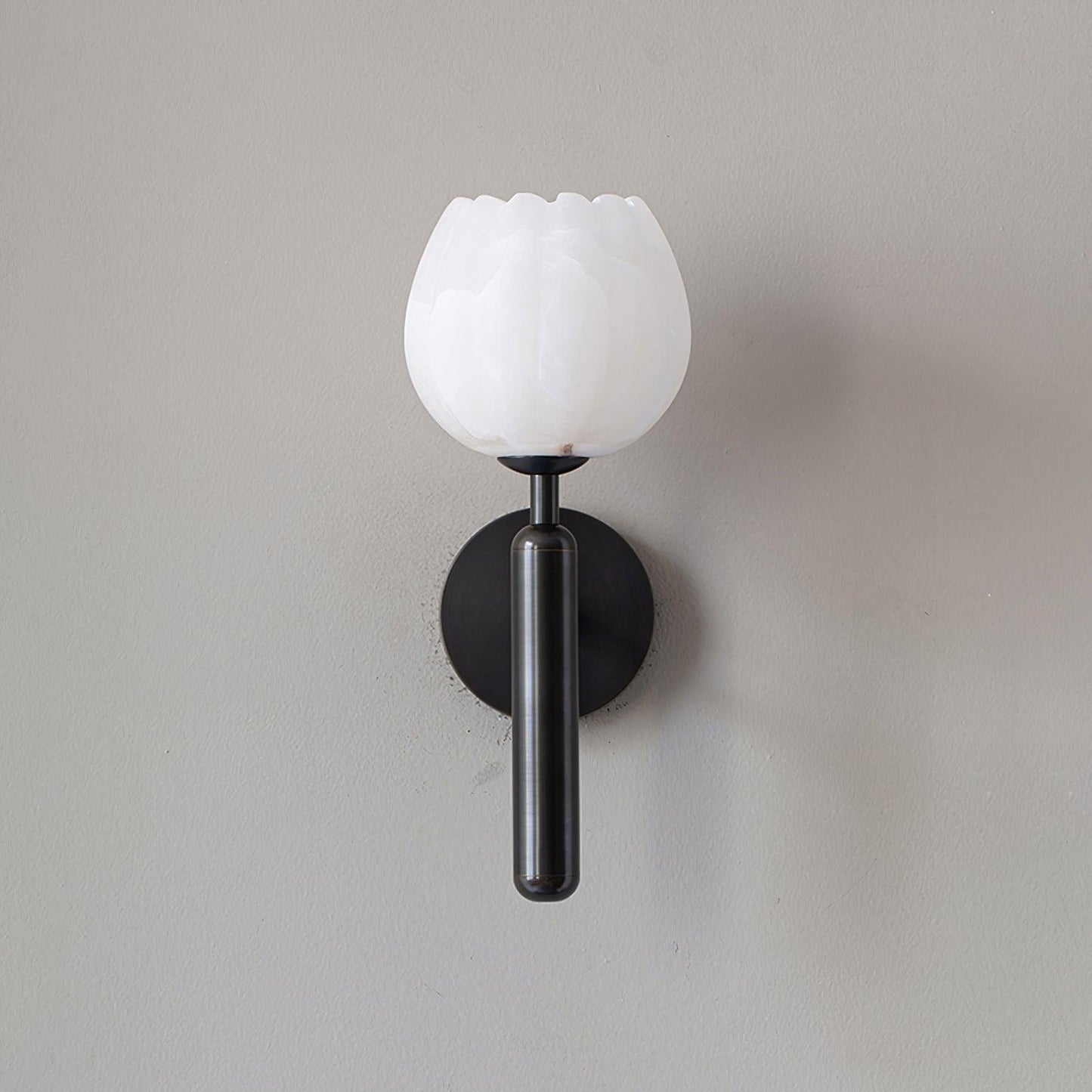 Alabaster Flower Wall Sconce | Elegant Bedroom and Living Room Wall Lamp