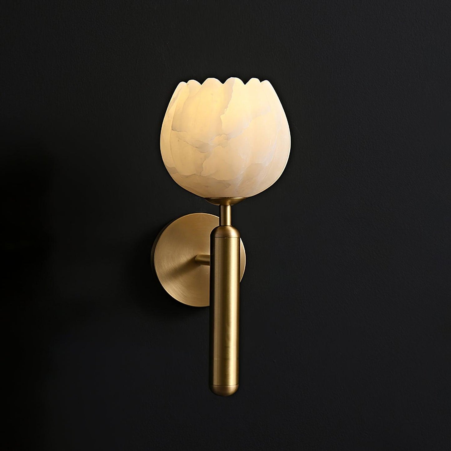 Alabaster Flower Wall Sconce | Elegant Bedroom and Living Room Wall Lamp