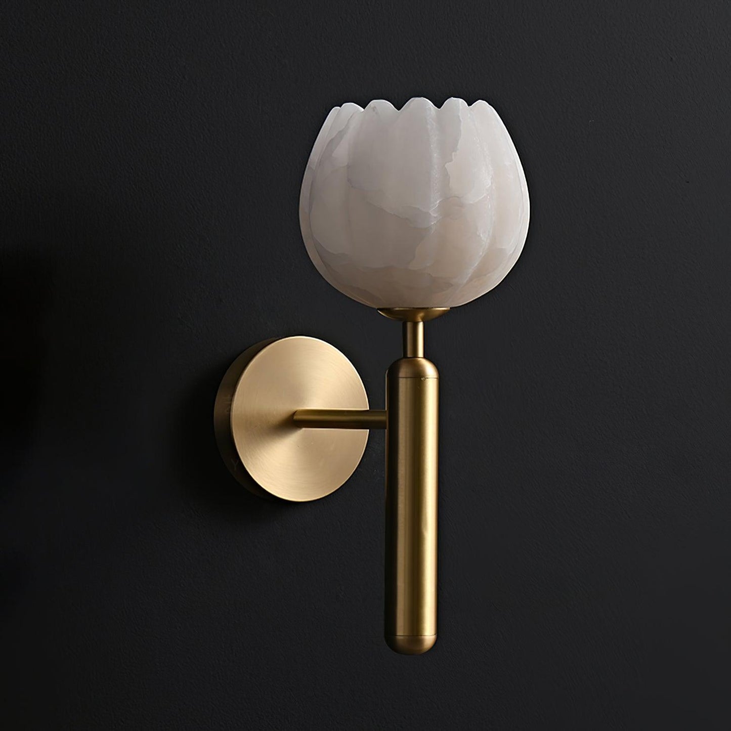 Alabaster Flower Wall Sconce | Elegant Bedroom and Living Room Wall Lamp