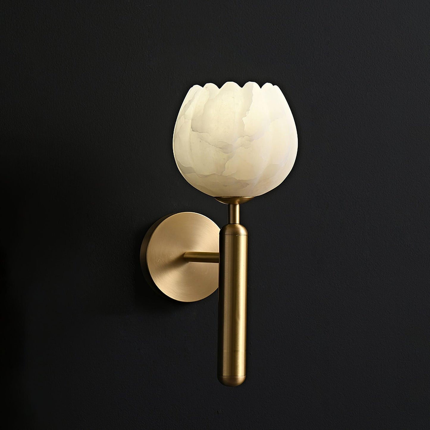 Alabaster Flower Wall Sconce | Elegant Bedroom and Living Room Wall Lamp