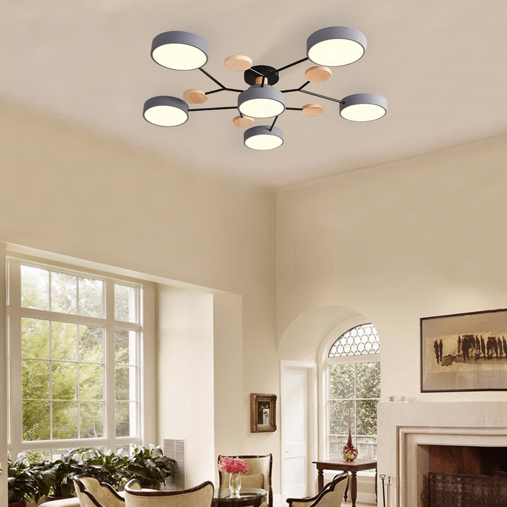 Modern Circular LED Ceiling Light | Contemporary Bedroom Living Room Lamp