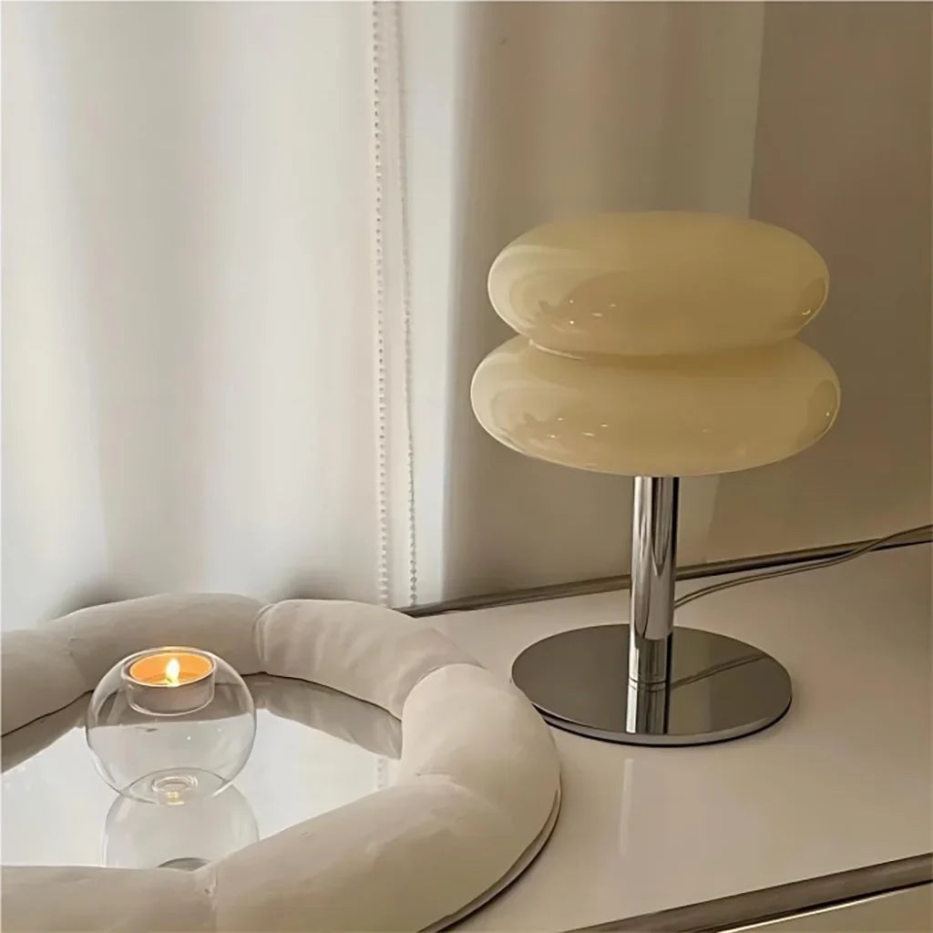 Bauhaus Minimalist Glass Table Lamp for Bedroom and Living Room | Modern Desk Lamp