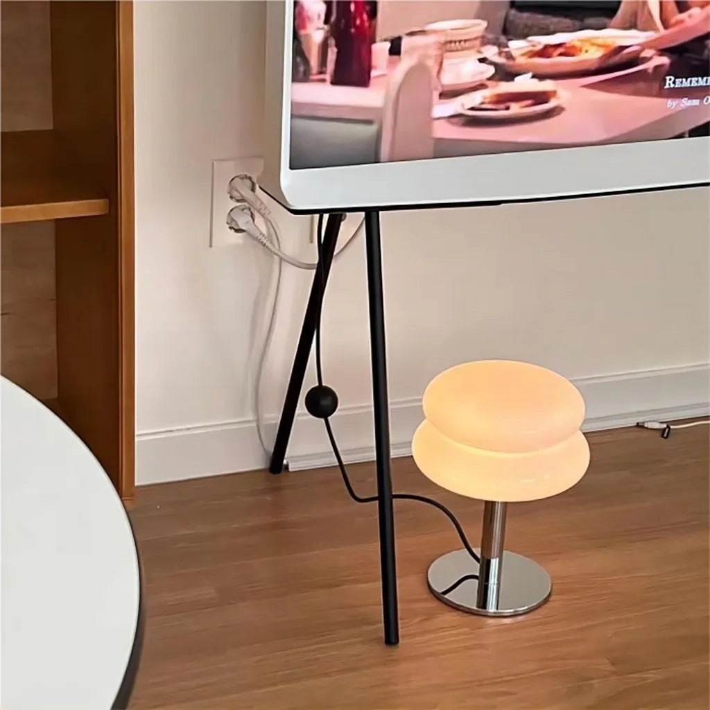 Bauhaus Minimalist Glass Table Lamp for Bedroom and Living Room | Modern Desk Lamp
