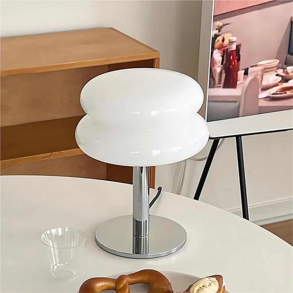 Bauhaus Minimalist Glass Table Lamp for Bedroom and Living Room | Modern Desk Lamp