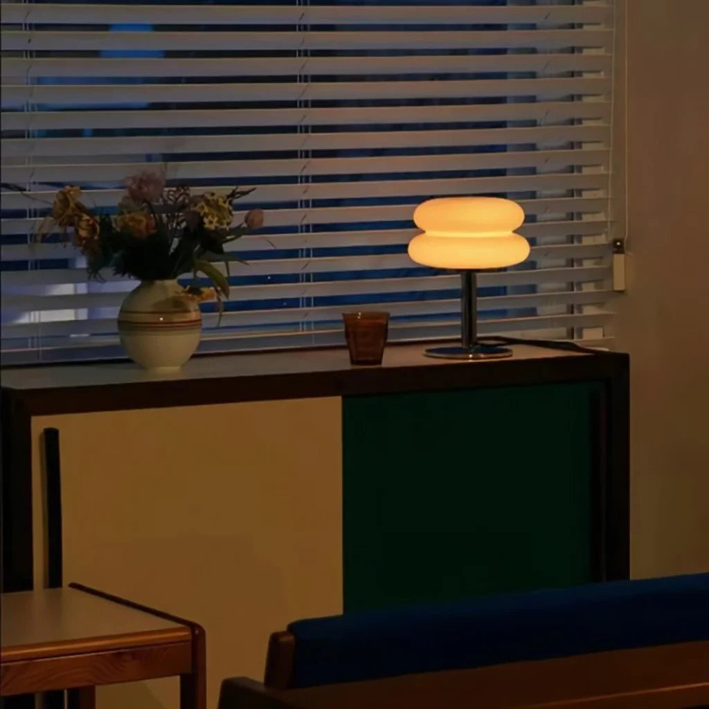 Bauhaus Minimalist Glass Table Lamp for Bedroom and Living Room | Modern Desk Lamp