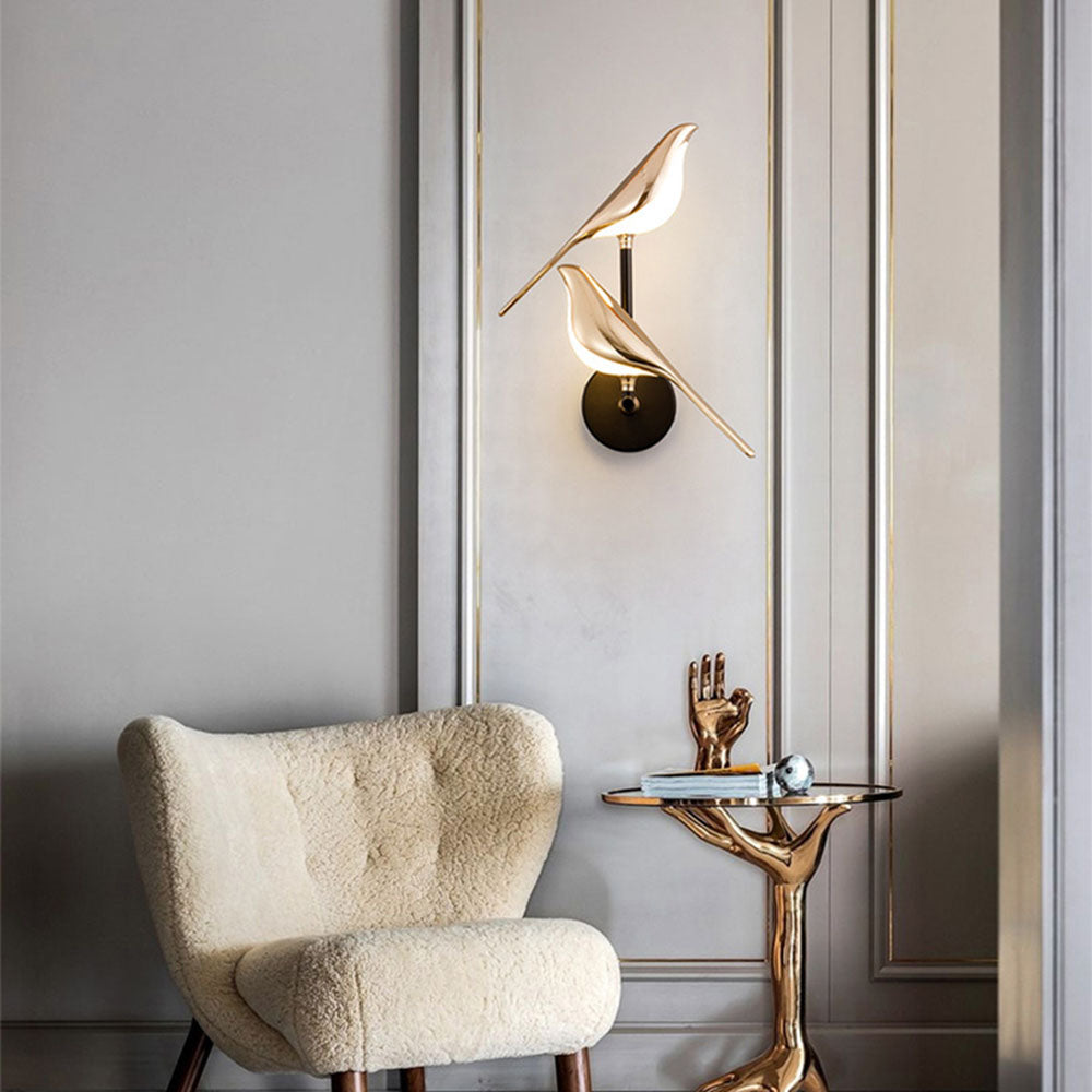 Modern Bird Wall Lamp with LED Light | Decorative Indoor Sconce