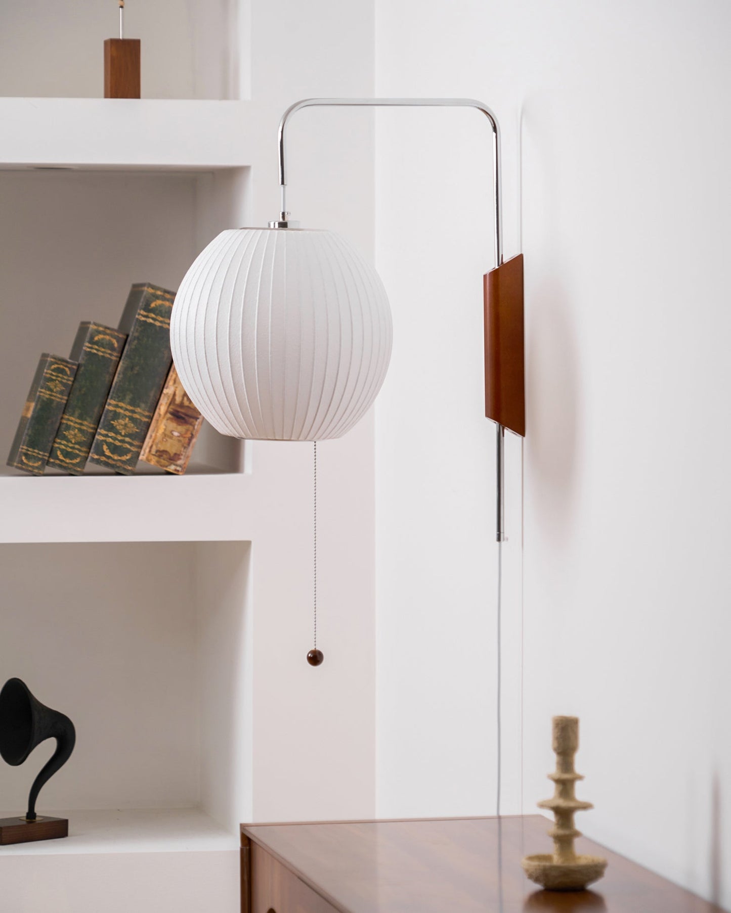 Modern Wall Lamp Sconce with Pull Cord | Adjustable Wall Light for Bedroom