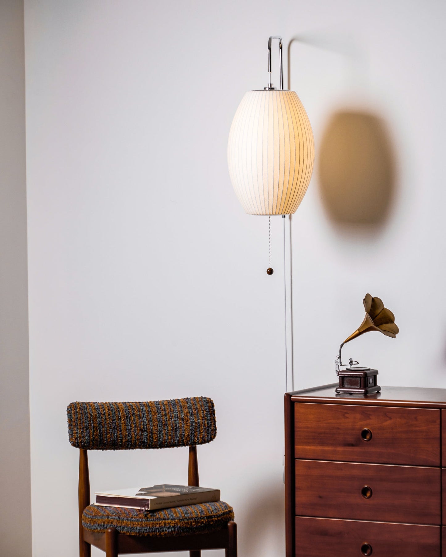 Modern Wall Lamp Sconce with Pull Cord | Adjustable Wall Light for Bedroom