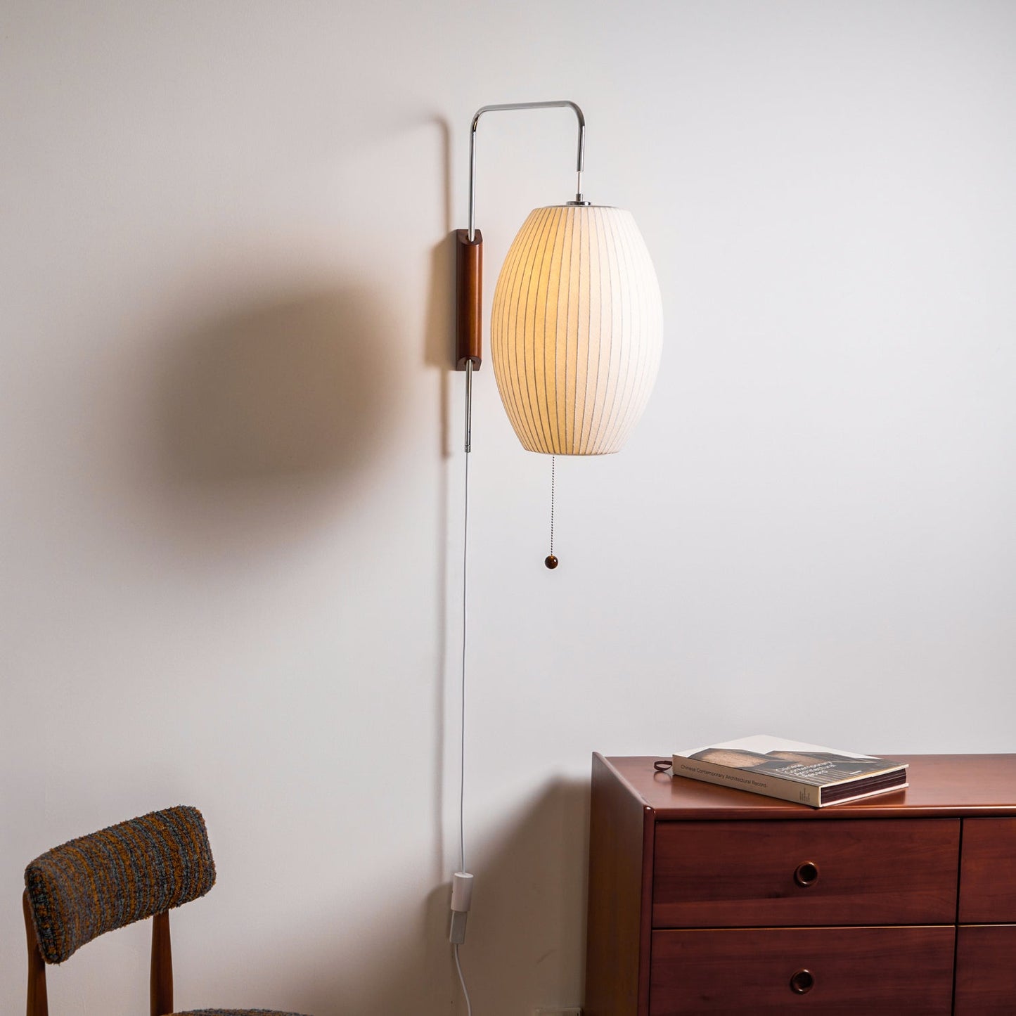 Modern Wall Lamp Sconce with Pull Cord | Adjustable Wall Light for Bedroom