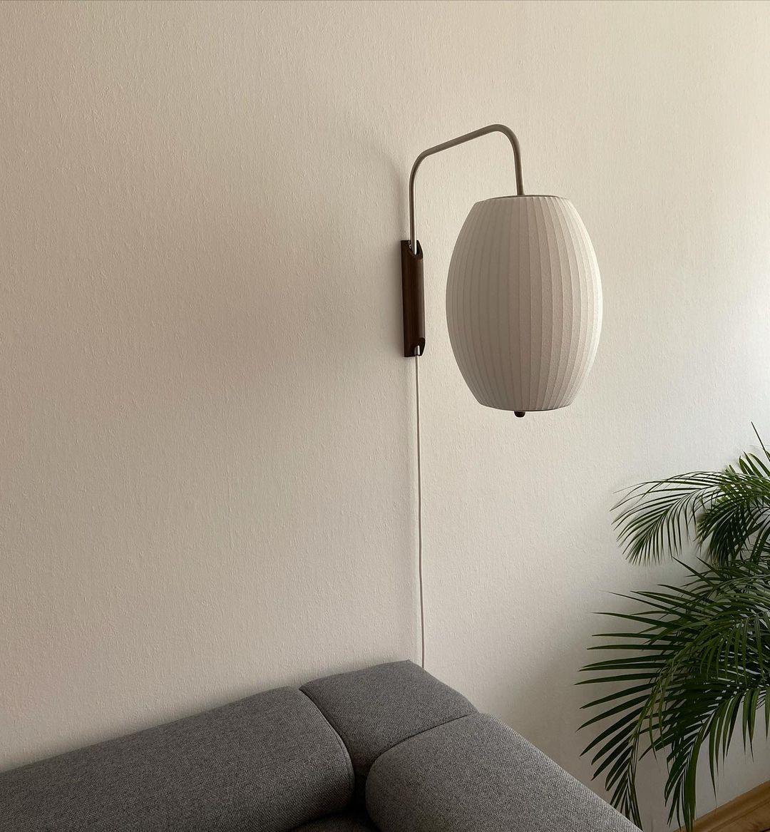 Modern Wall Lamp Sconce with Pull Cord | Adjustable Wall Light for Bedroom
