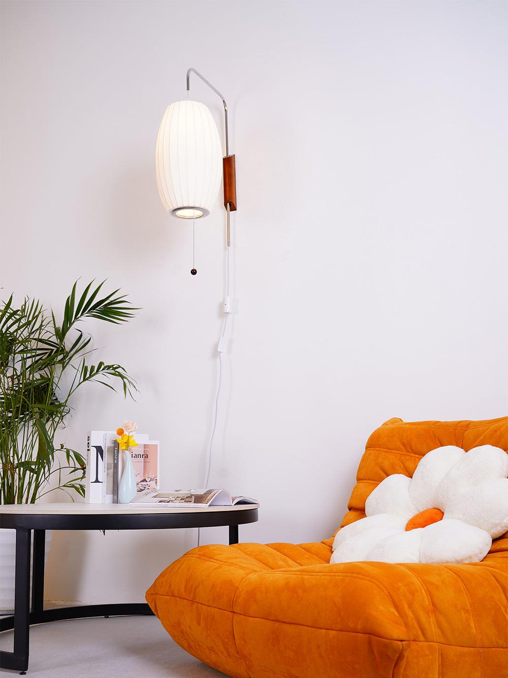 Modern Wall Lamp Sconce with Pull Cord | Adjustable Wall Light for Bedroom