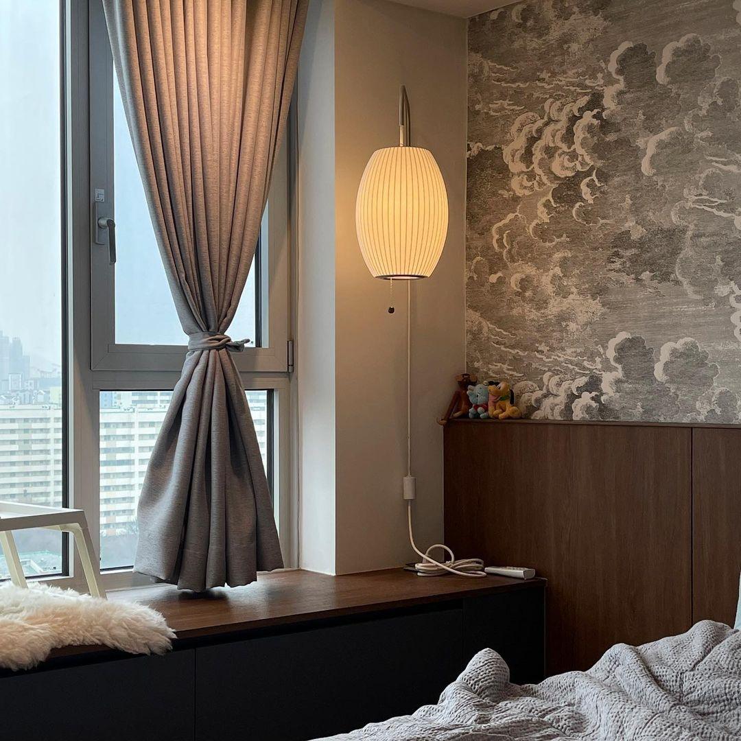 Modern Wall Lamp Sconce with Pull Cord | Adjustable Wall Light for Bedroom