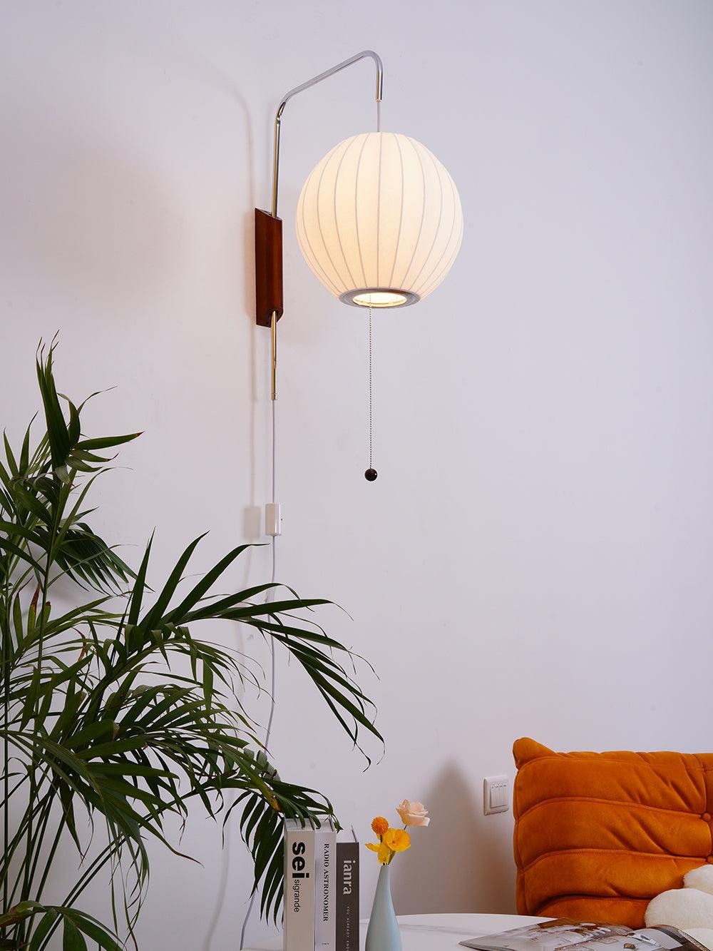 Modern Wall Lamp Sconce with Pull Cord | Adjustable Wall Light for Bedroom