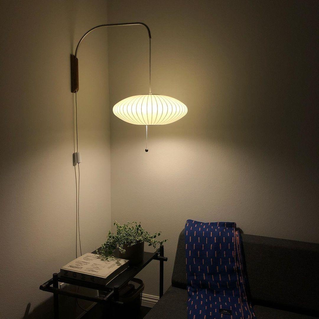Modern Wall Lamp Sconce with Pull Cord | Adjustable Wall Light for Bedroom
