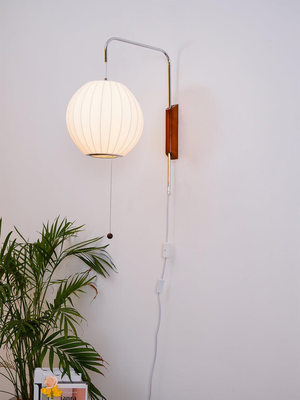 Modern Wall Lamp Sconce with Pull Cord | Adjustable Wall Light for Bedroom