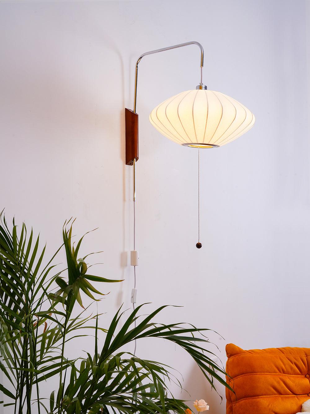 Modern Wall Lamp Sconce with Pull Cord | Adjustable Wall Light for Bedroom