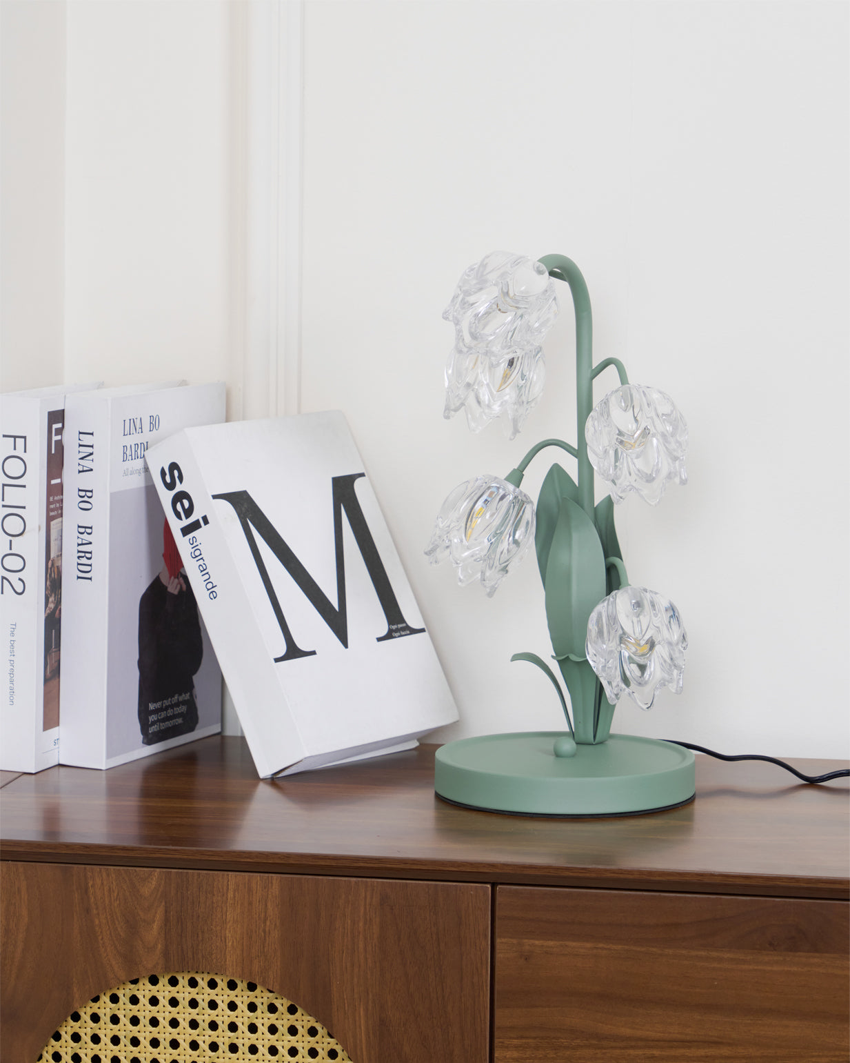 Floral Glass Table Lamp | Nature-Inspired Decorative Light for Bedroom or Living Room