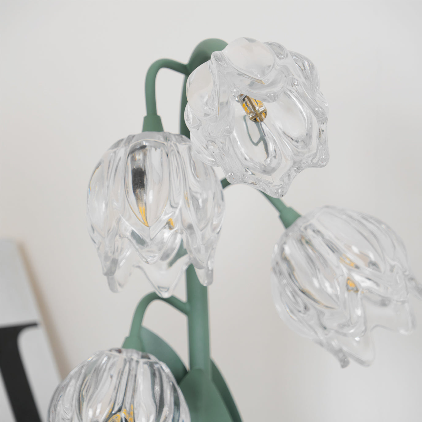 Floral Glass Table Lamp | Nature-Inspired Decorative Light for Bedroom or Living Room