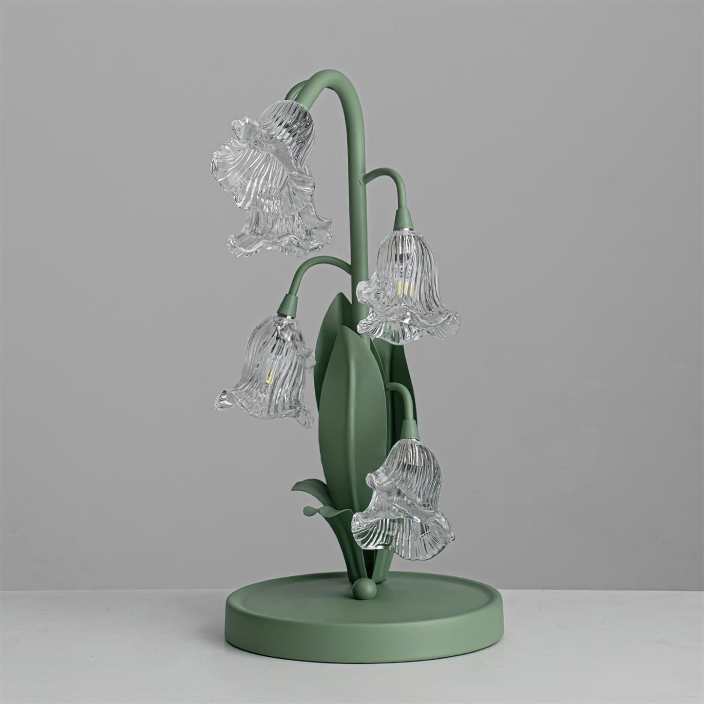 Floral Glass Table Lamp | Nature-Inspired Decorative Light for Bedroom or Living Room