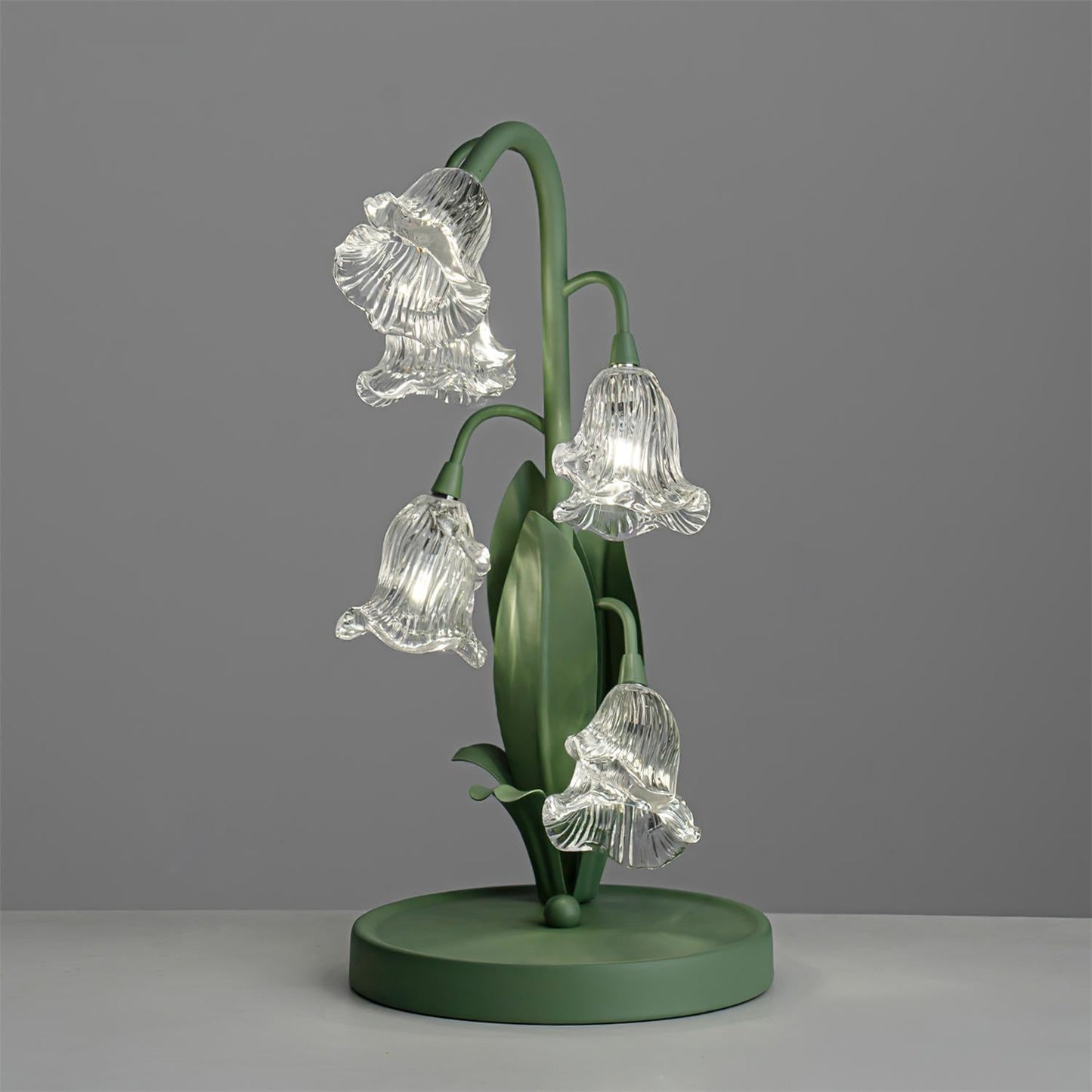 Floral Glass Table Lamp | Nature-Inspired Decorative Light for Bedroom or Living Room