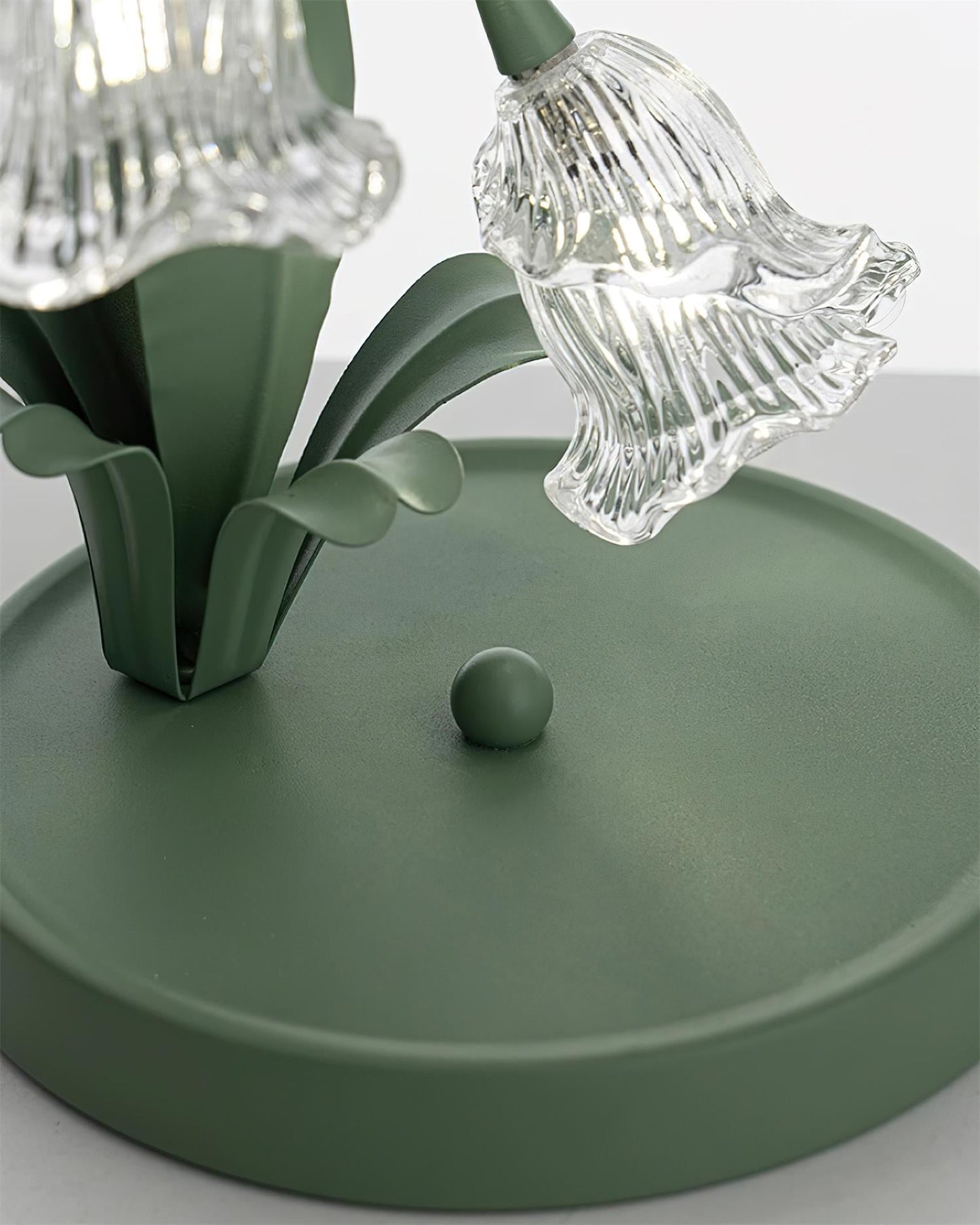 Floral Glass Table Lamp | Nature-Inspired Decorative Light for Bedroom or Living Room
