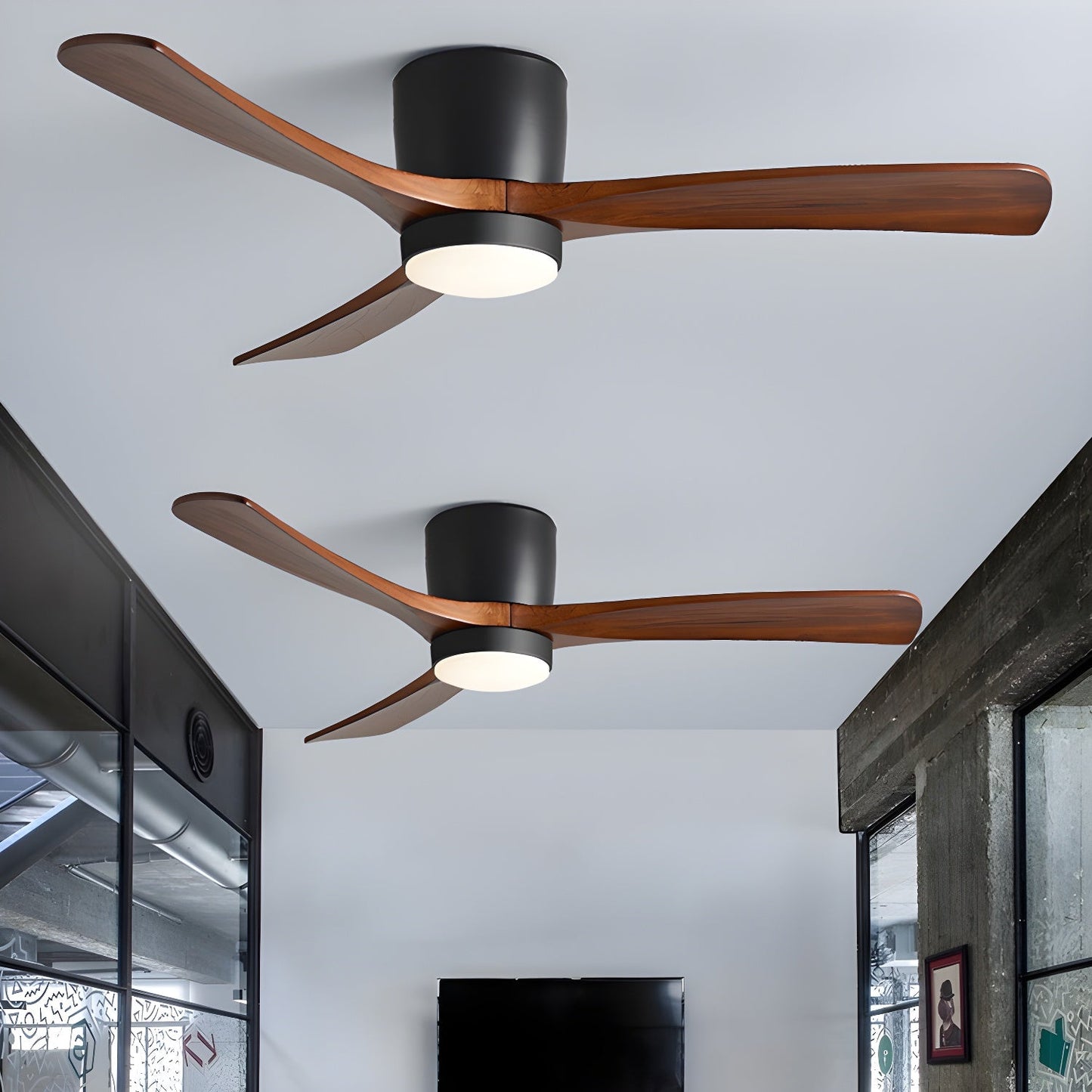 Modern Nordic Wooden Ceiling Fan with LED Light | Quiet Bedroom Ceiling Lamp