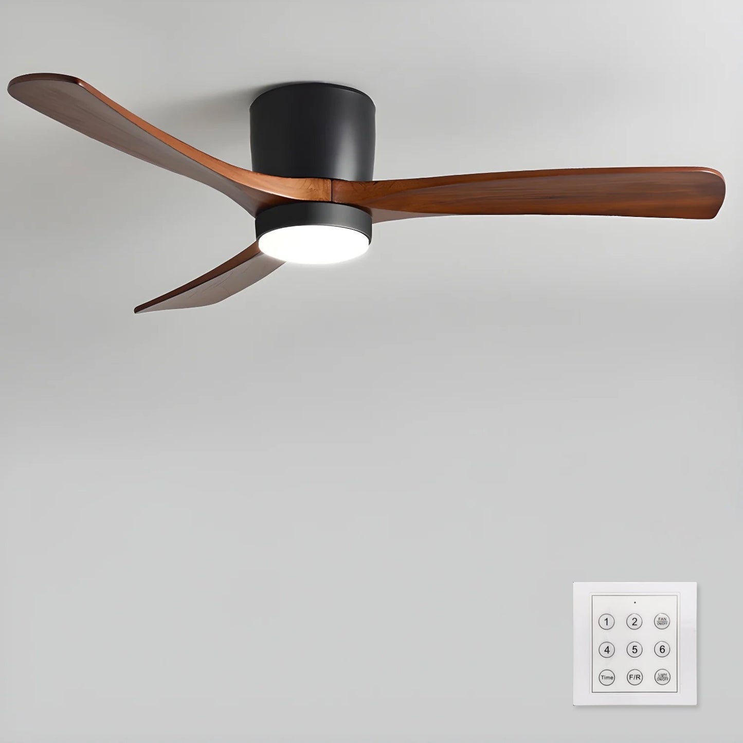 Modern Nordic Wooden Ceiling Fan with LED Light | Quiet Bedroom Ceiling Lamp