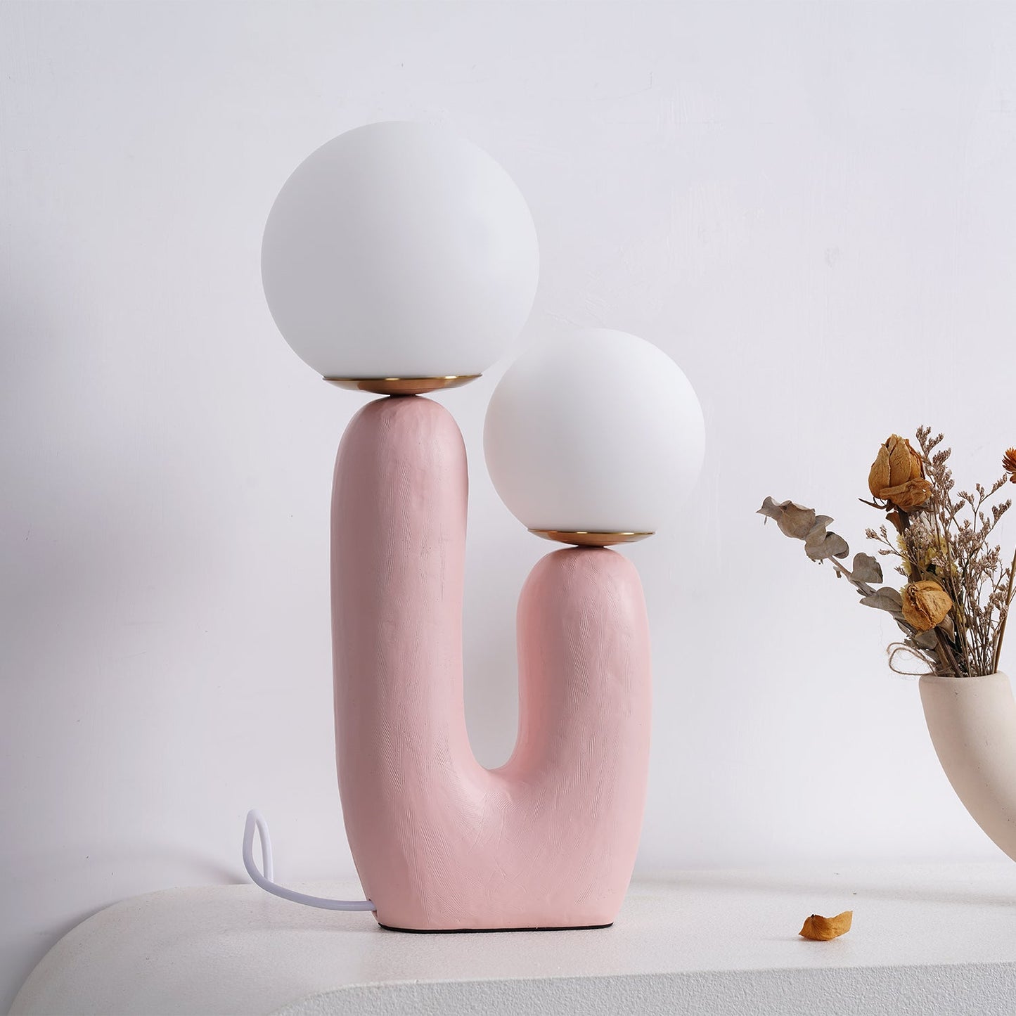 Modern Table Lamp | Bedside Desk Lamp with Glass Shade