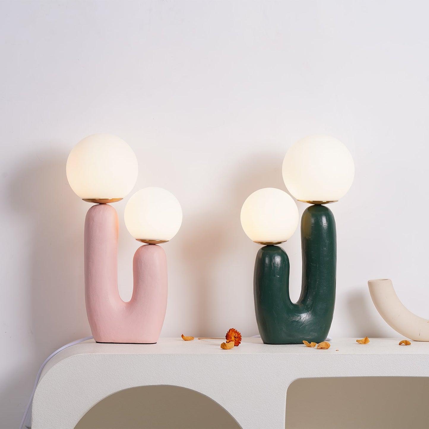 Modern Table Lamp | Bedside Desk Lamp with Glass Shade