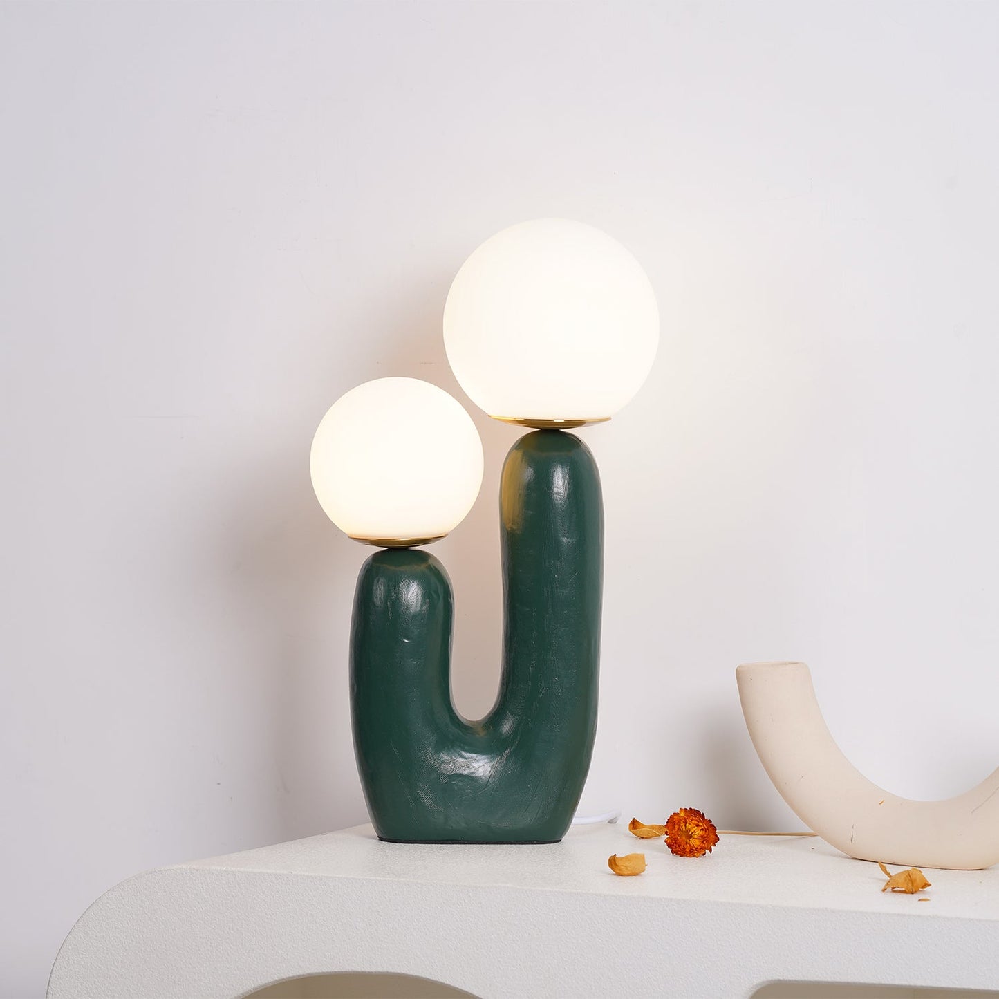 Modern Table Lamp | Bedside Desk Lamp with Glass Shade