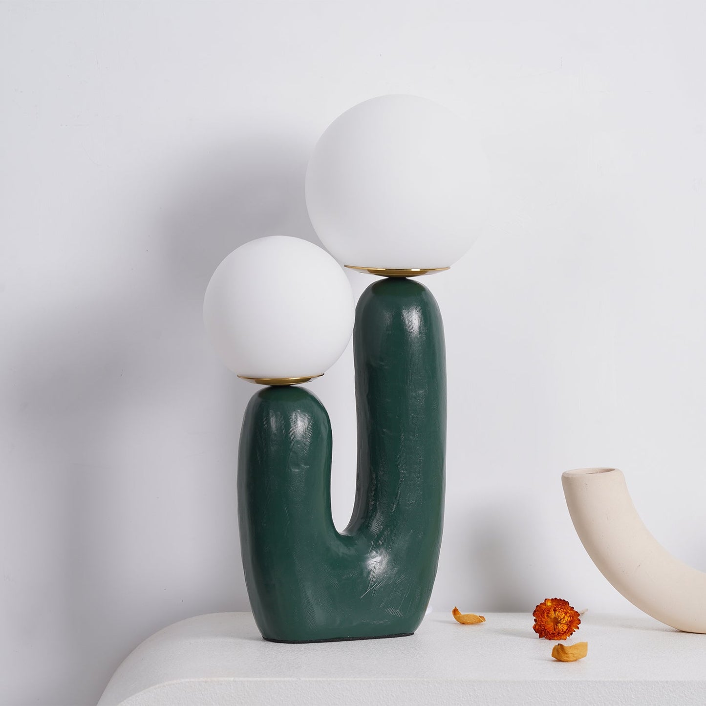 Modern Table Lamp | Bedside Desk Lamp with Glass Shade