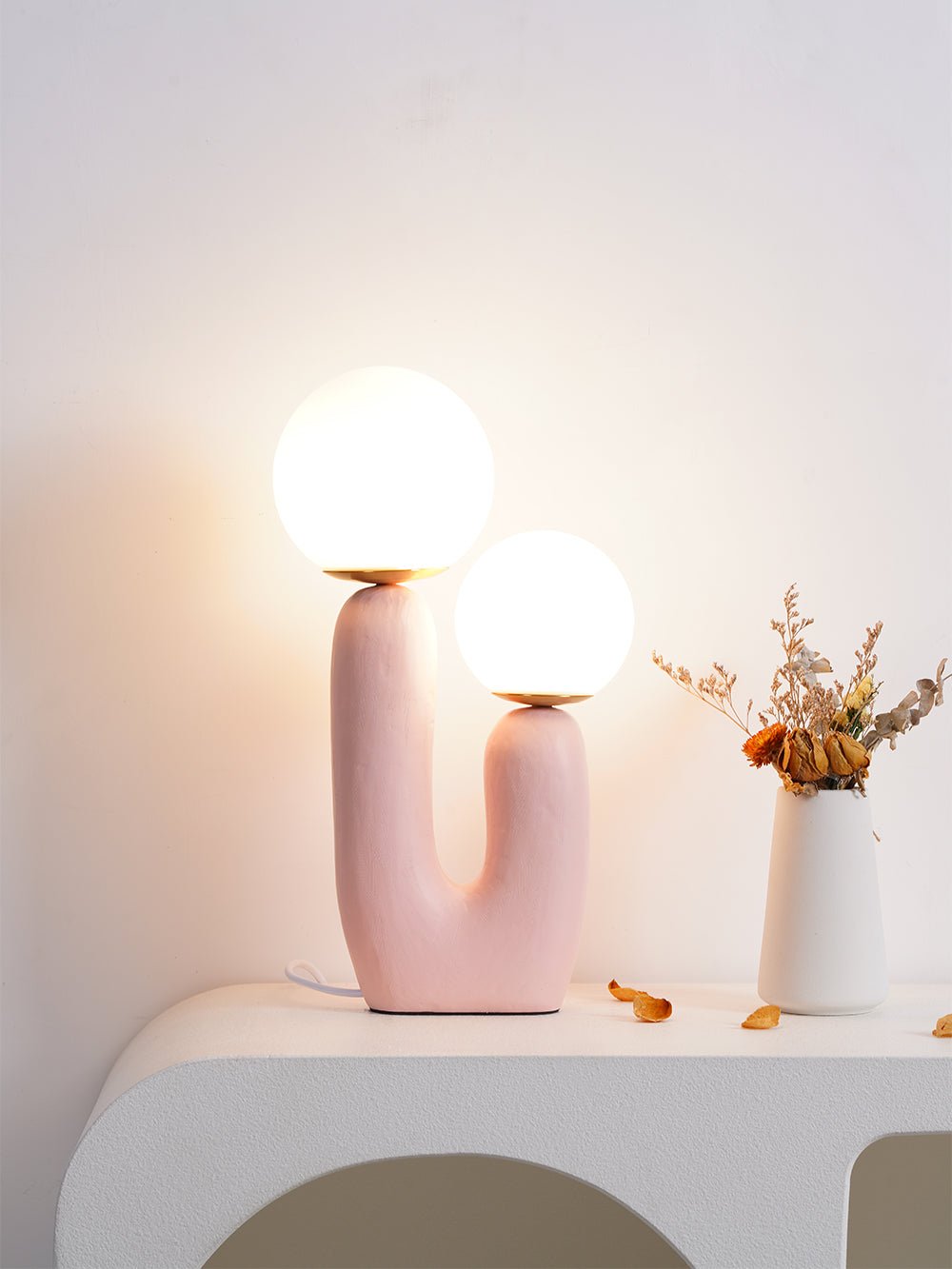 Modern Table Lamp | Bedside Desk Lamp with Glass Shade