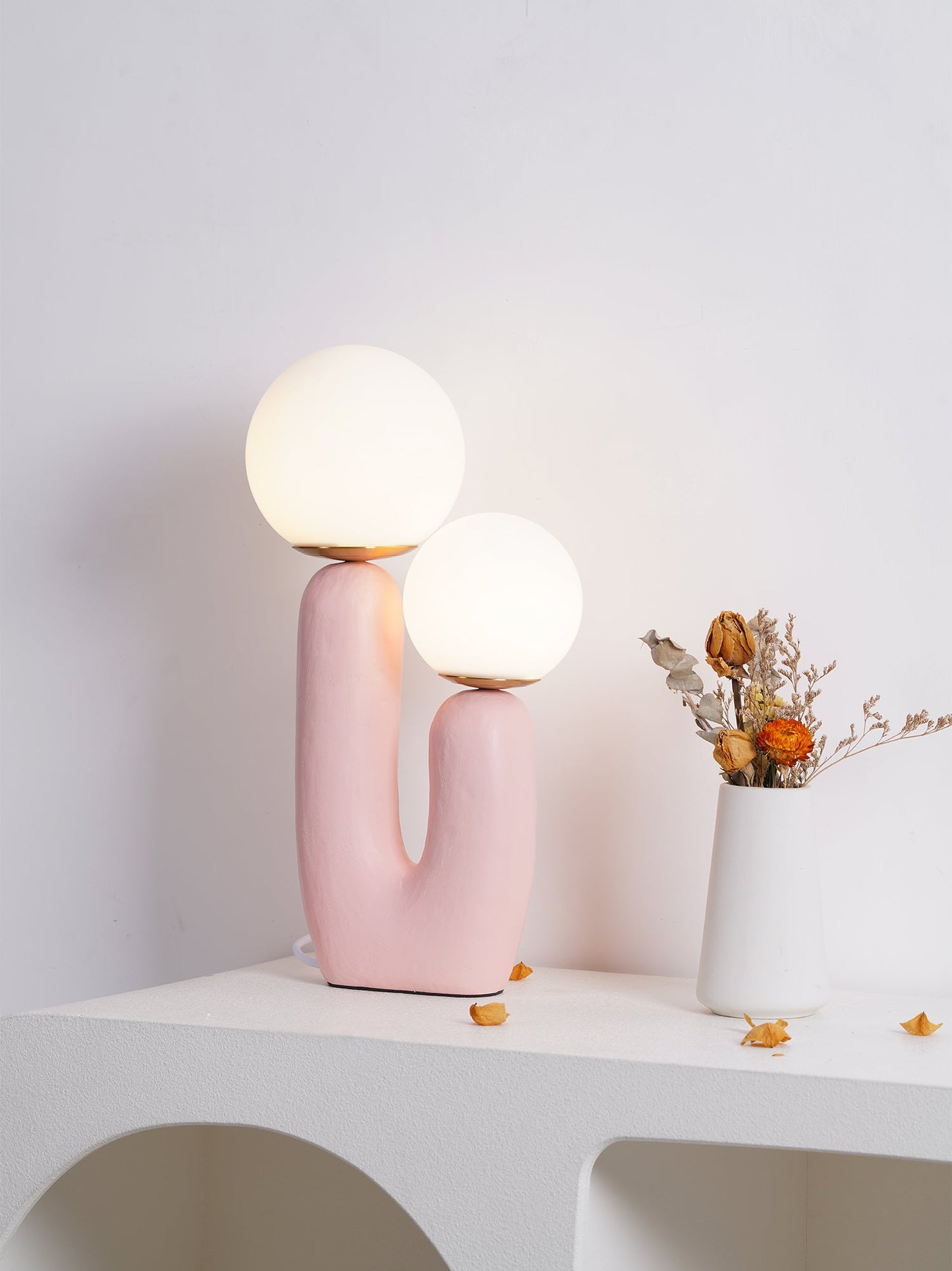 Modern Table Lamp | Bedside Desk Lamp with Glass Shade