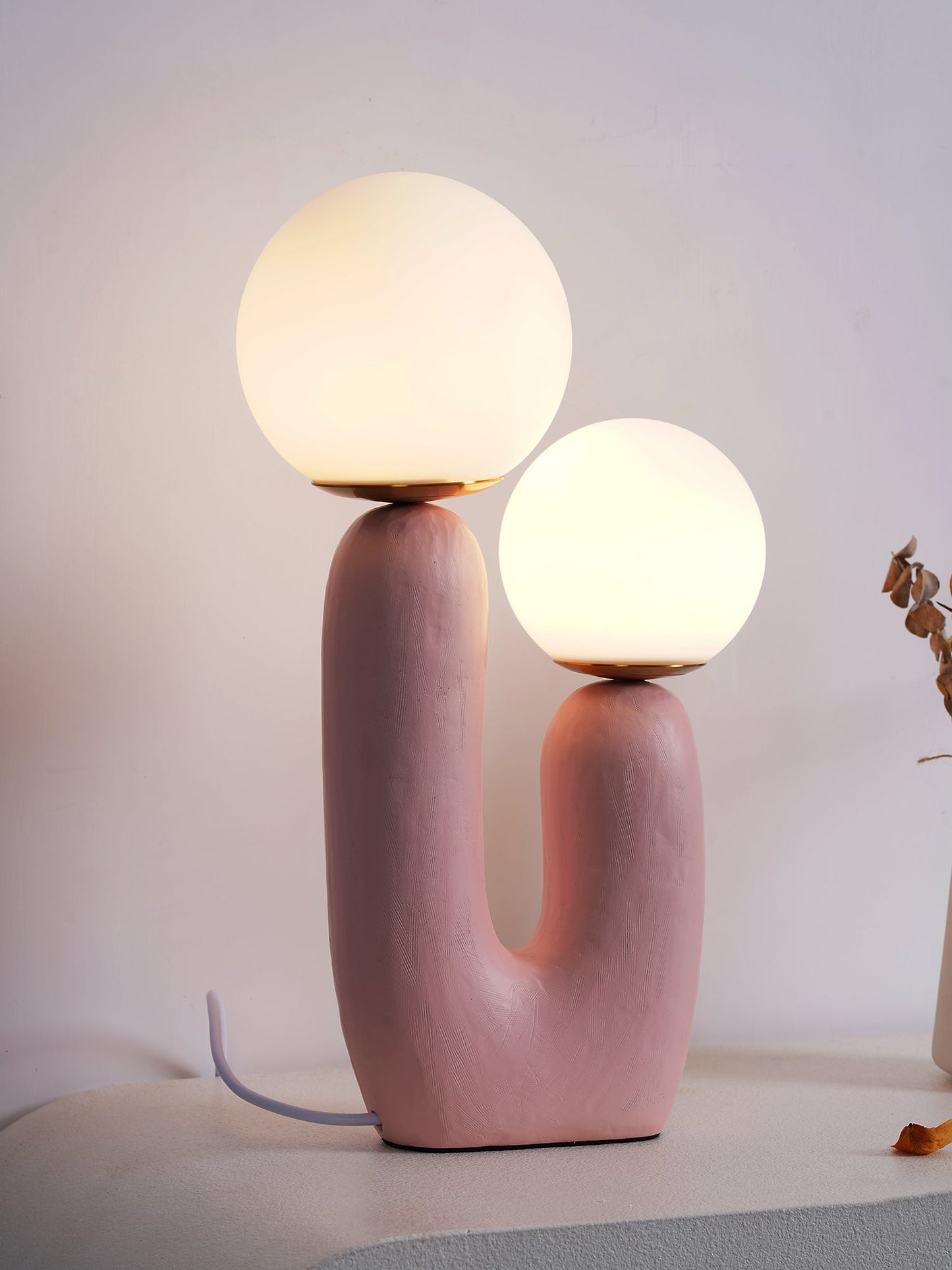 Modern Table Lamp | Bedside Desk Lamp with Glass Shade