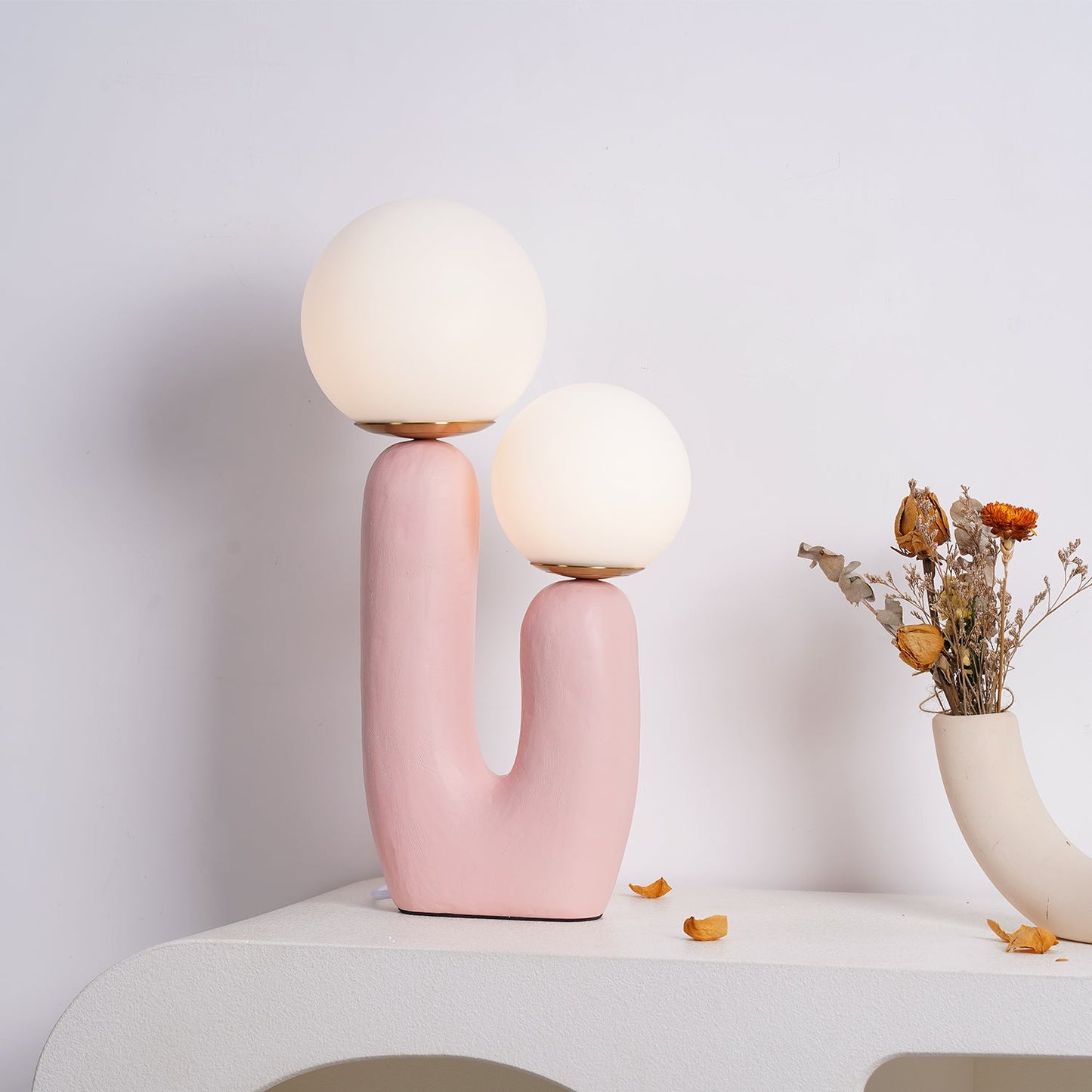 Modern Table Lamp | Bedside Desk Lamp with Glass Shade