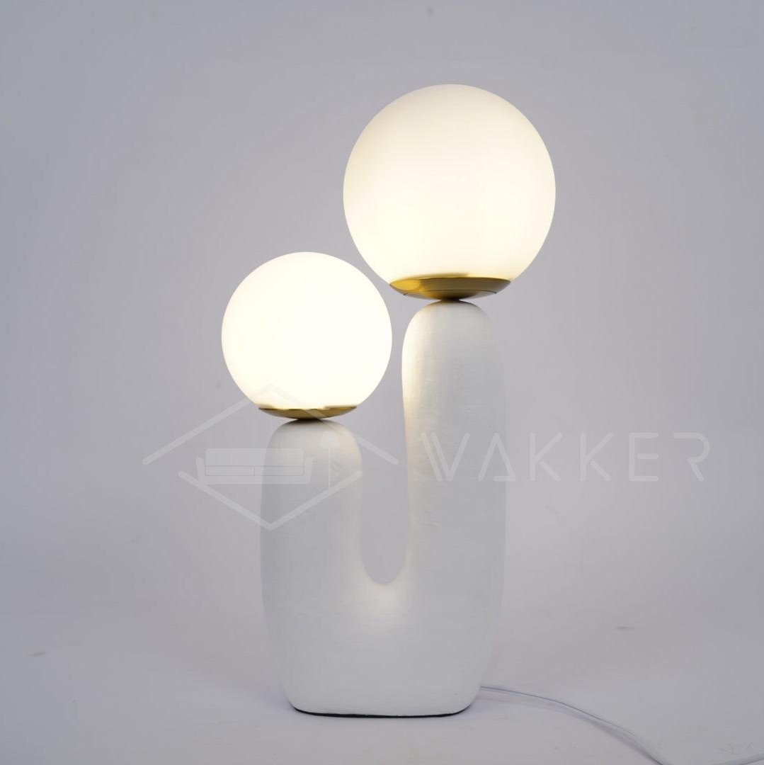 Modern Table Lamp | Bedside Desk Lamp with Glass Shade